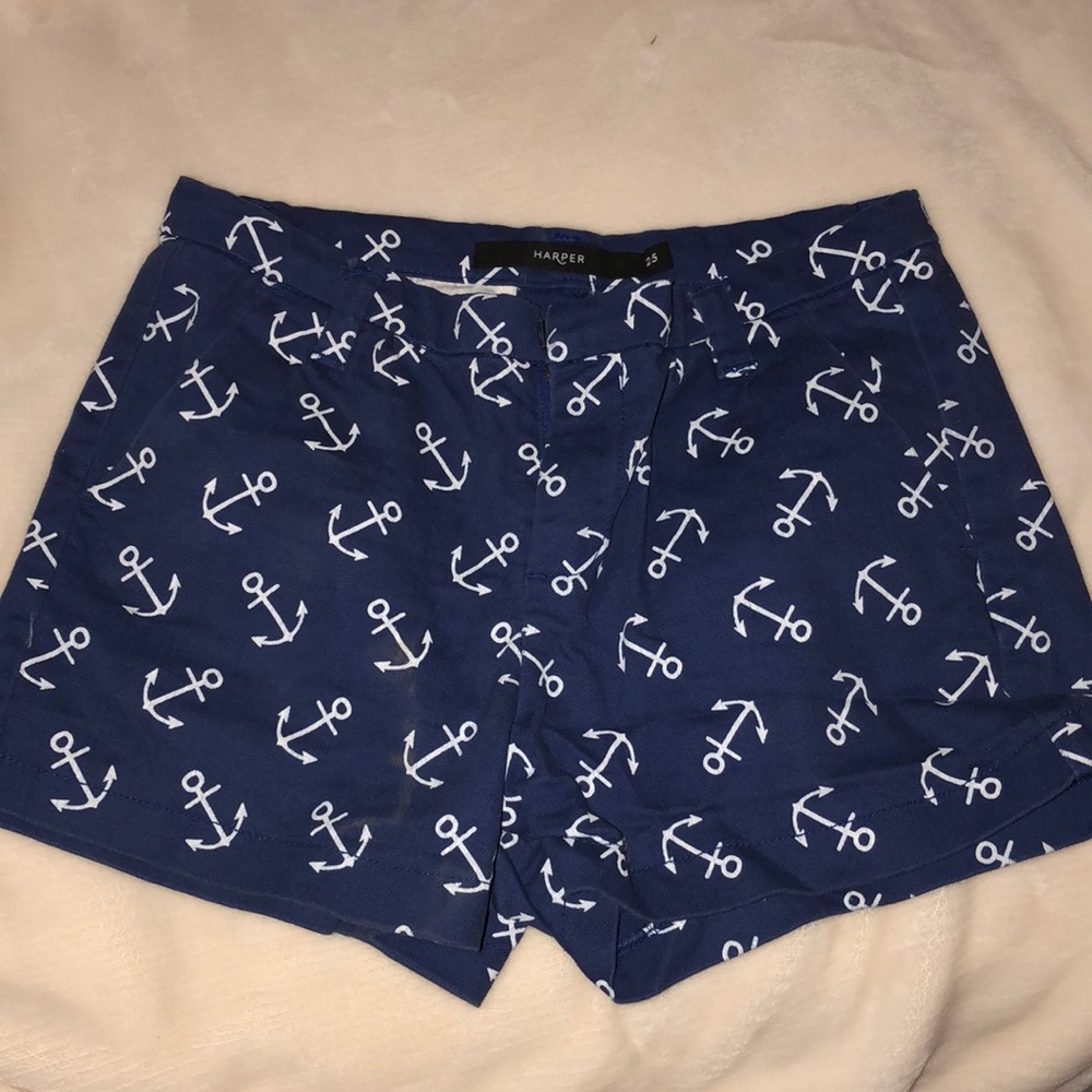 Navy blue anchor shorts